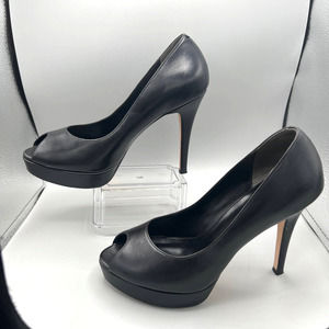 Cole Haan Nike Air Black Platform Peep Toe Pumps  sz  7 1/2